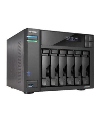 ASUSTOR AS6706T Lockerstor 6 Gen2 6-Bay NAS Enclosure (No Drives), Quad Core CPU, 8GB DDR4, USB 3.2, 2 x 2.5G LAN, 4 x M.2 NVMe
