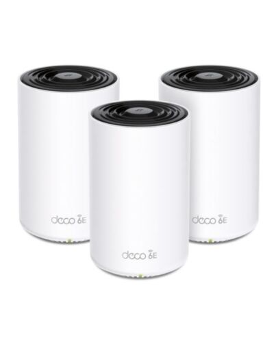 TP-LINK (DECO XE75) AXE5400 Wi-Fi 6E Tri-Band Mesh System, 3 Pack, AI-Driven Mesh, 3 x LAN on each Unit, Voice Control