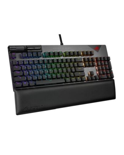 Asus ROG STRIX FLARE II RGB Mechanical Gaming Keyboard w/ PBT Keycaps, USB, ROG NX Red Switches, Detachable Wrist Rest