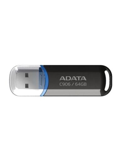 ADATA 64GB C906 USB 2.0 Memory Pen, Compact, Black & Blue