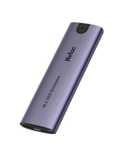 Netac WH51 M.2 PCIe/SATA SSD Caddy, USB 3.1 Gen2 Type-C, Compatible with 2280/2260/2242/2230, Aluminium, USB A+C to USB-C Cable