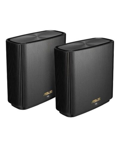 Asus (ZenWiFi XT9) AX7800 Tri-Band Wi-Fi 6 Mesh System, 2 Pack, 160MHz Bandwidth, 2.5G WAN, USB, Parental Controls, Black