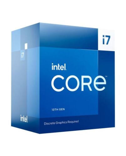 Intel Core i7-13700F CPU, 1700, 2.1 GHz (5.2 Turbo), 16-Core, 65W (219W Turbo), 10nm, 30MB Cache, Raptor Lake, No Graphics