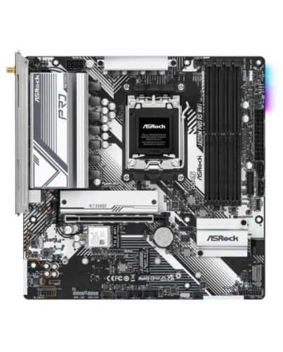 Asrock A620M PRO RS WIFI, AMD A620, AM5, Micro ATX, 4 DDR5, HDMI, DP, Wi-Fi 6E, GB LAN, PCIe4, RGB, 3x M.2