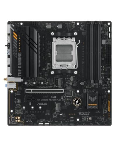 Asus TUF GAMING A620M-PLUS WIFI, AMD A620, AM5, Micro ATX, 4 DDR5, HDMI, 2 DP, Wi-Fi 6, 2.5G LAN, PCIe4, 2x M.2