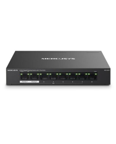 Mercusys (MS108GP) 8-Port Gigabit Desktop Switch with 7-Port PoE+, Steel Case