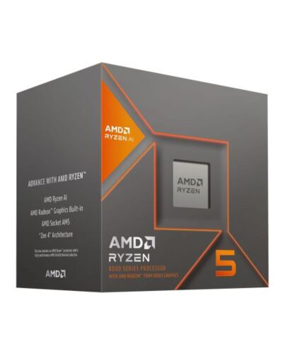 AMD Ryzen 5 8600G with Wraith Stealth Cooler, AM5, Up to 5.0GHz, 6-Core, 65W, 22MB Cache, 4nm, 8th Gen, Radeon Graphics