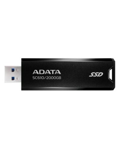 Adata SC610 2TB Pocket Size External SSD, USB 3.2 Gen2 Type-A, Capless Retractable Design, Key Ring