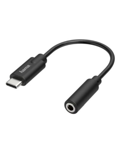 Hama USB Type-C Male to 3.5mm Jack Female Adapter, Black
