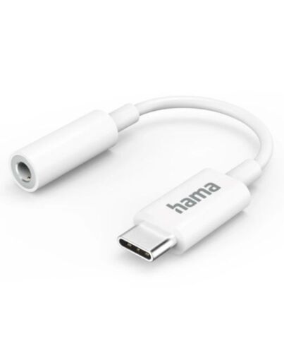Hama USB Type-C Male to 3.5mm Jack Female Adapter, White