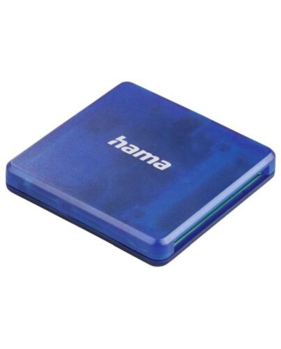 Hama External USB 2.0 Multi-Card Reader, SD/microSD/CF, Blue, USB Powered