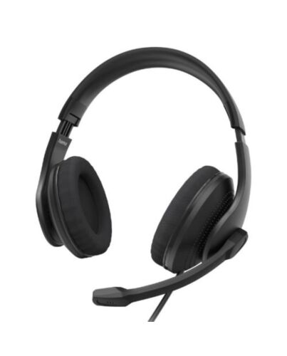 Hama (HS-USB300 V2) Lightweight Office Headset with Boom Mic, USB-A, Breathable Mesh, In-line Controls