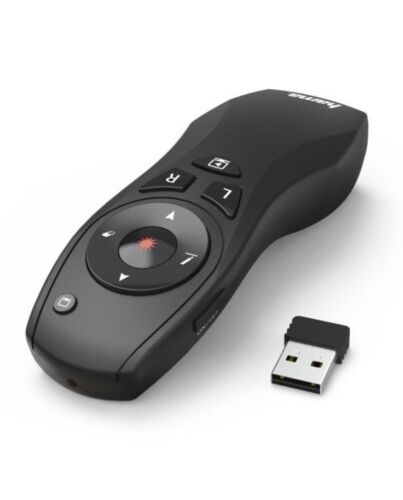 Hama X-Pointer 6-in-1 Wireless Laser Presenter, Laser Pointer, Air Mouse, Full/Black Screen, Volume, PowerPoint, Digital Ink, 15m Range
