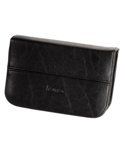 Hama Universal Memory Card Case, Large, Faux Leather, Black, 16.5 x 3 x 11.5 cm Compartment, Max 5 Cards