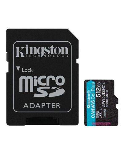 Kingston 512GB Canvas Go! Plus Micro SDXC Card with SD Adapter, UHS-I Class 10, U3, A2 App Performance, 170MB/s