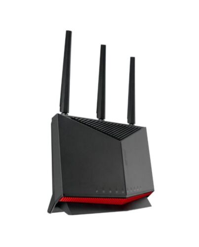 Asus (RT-BE86U) BE6800 Dual Band Wi-Fi 7 Gigabit Router, 10G WAN/LAN, 2.5G Ports, 4K-QAM, MLO, AiMesh, 20G WAN/LAN Capacity