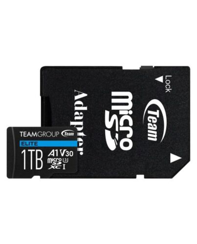 Team 1TB Elite A1 Micro SDXC Card with SD Adapter, UHS-I Class 3, U3, A1 App Performance, 100MB/s
