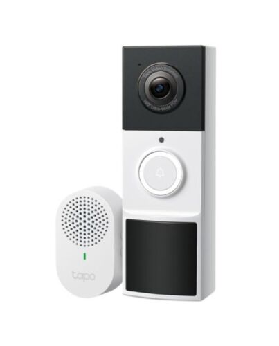 TP-LINK (TAPO D210) Smart Battery 2K 3MP Video Doorbell Camera w/ Chime, 6-Month Battery, Night Vision, AI Detection & Notification