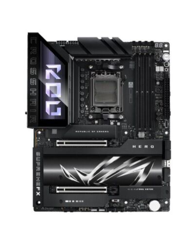 Asus ROG CROSSHAIR X870E HERO, AMD X870E, AM5, ATX, 4 DDR5, HDMI, 2 USB4, Wi-Fi 7, 5G & 2.5G LAN, PD 60W, RGB, 5x M.2