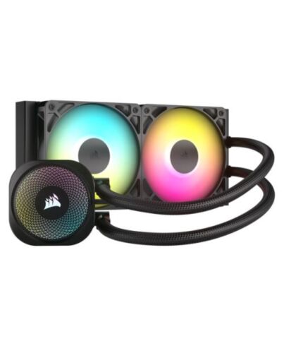 Corsair NAUTILUS 240 RS ARGB Liquid CPU Cooler, RS120 ARGB Magnetic Dome Fans, RGB Pump, Daisy-Chain Connections, Black