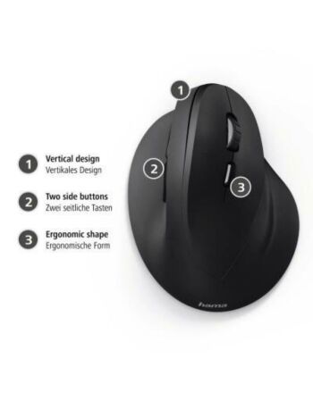 Hama Vertical Ergonomic Wireless Mouse BLK