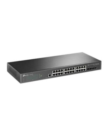 TP-LINK (SG3428X) JetStream 24-Port Gigabit L2+ Managed Switch with 4 10GE SFP+ Slots, L2+/L3, Fanless, Rackmountable