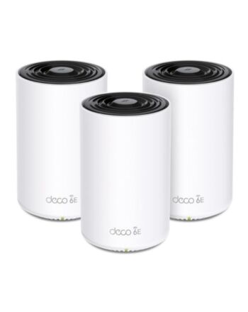 TP-LINK (DECO XE75) AXE5400 Wi-Fi 6E Tri-Band Mesh System, 3 Pack, AI-Driven Mesh, 3 x LAN on each Unit, Voice Control