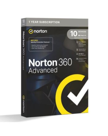 Norton 360 Advanced 1x 10 Device, 1 Year Retail Licence - 200GB Cloud Storage, AI Scam Detector - PC, Mac, iOS & Android *Non-enrolment*