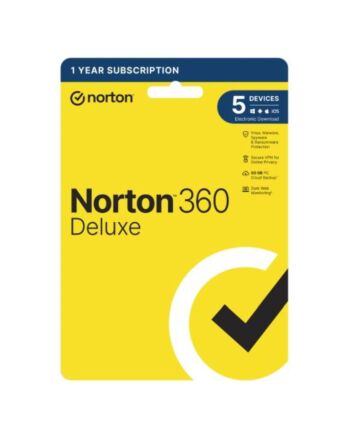 Norton 360 Deluxe 1x 5 Device, 1 Year Retail Licence - 50GB Cloud Storage, AI Scam Detector - PC, Mac, iOS & Android *Non-enrolment*