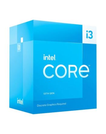 Intel Core i3-13100F CPU, 1700, 3.4 GHz (4.5 Turbo), Quad Core, 60W (89W Turbo), 10nm, 12MB Cache, Raptor Lake, No Graphics