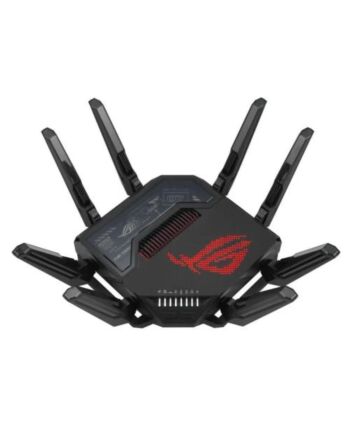 Asus (ROG Rapture GT-BE98) BE25000 Quad-Band Wi-Fi 7 Gaming Router, 2x 10G Ports, 2.5G WAN, Game Acceleration, AiMesh, RGB Lighting