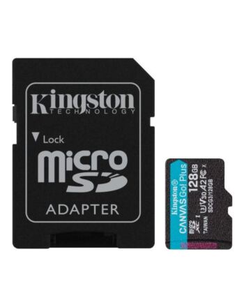 Kingston 128GB Canvas Go! Plus Micro SDXC Card with SD Adapter, UHS-I Class 10, U3, A2 App Performance, 170MB/s