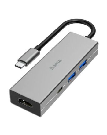 Hama 4-Port USB-C 3.2 Gen1 Hub w/ HDMI - 2x USB-A, 1x USB-C, 1x HDMI, Aluminium