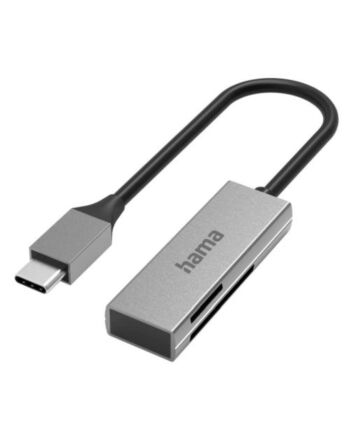 Hama External USB 3.0 Type-C Card Reader, SD/microSD, Aluminium, USB Powered