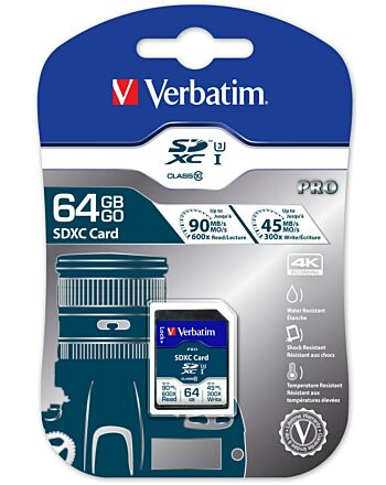 Verbatim Pro SDHC U3 64GB SD Card