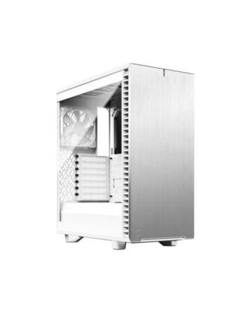 Fractal Design Define 7 Compact (White TG) Gaming Case w/ Clear Glass Window, ATX, 2 Fans, Sound Dampening, Ventilated PSU Shroud, USB-C, White