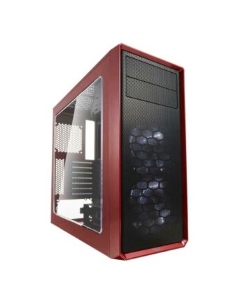 Fractal Design Focus G (Mystic Red) Gaming Case w/ Clear Window, ATX, 2 White LED Fans, Kensington Bracket, Filtered Front, Top & Base Air Intakes