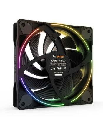 Be Quiet! (BL073) Light Wings 12cm PWM ARGB High Speed Case Fan, Rifle Bearing, 18 LEDs, Front & Rear Lighting, Up to 2500 RPM