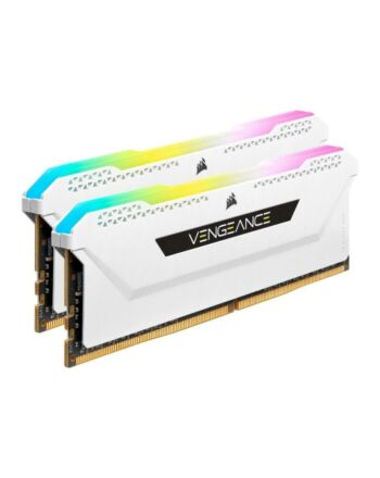 Corsair Vengeance RGB Pro SL 16GB Kit (2 x 8GB), DDR4, 3200MHz (PC4-25600), CL16, XMP 2.0, White