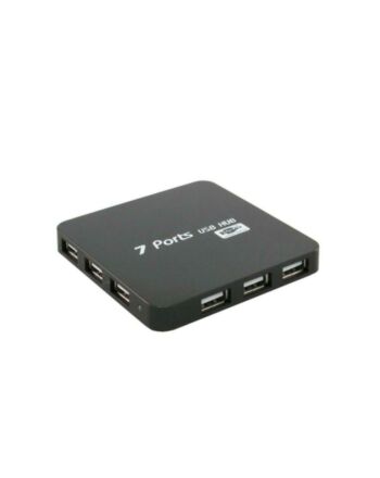 Spire External 7-Port USB 2.0 Hub, Built-in Cable, USB Powered