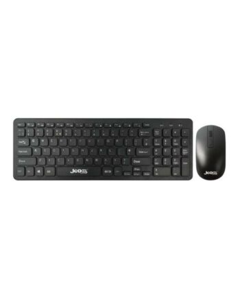Jedel WS990 Wireless Desktop Kit, Multimedia Keyboard, 1600 DPI Mouse, Black