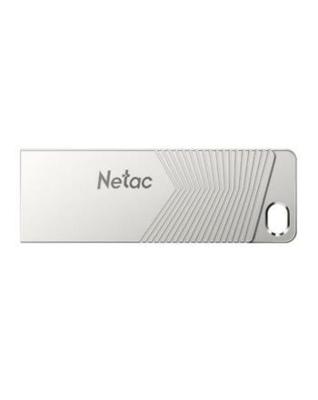 Netac 128GB UM1 USB 3.2 Memory Pen, Zinc Alloy Casing, Key Ring, Pearl Nickel Colour