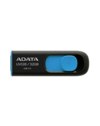 ADATA 32GB USB 3.0 Memory Pen, UV128, Retractable, Capless, Black & Blue