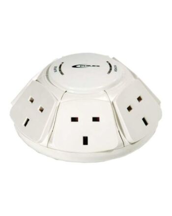 Philex PowerDome Multi Socket Extension Dome, 6-Way, 1M Cable, 13A, Surge Protected