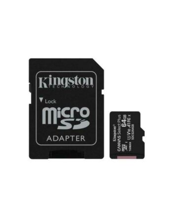 Kingston 64GB Canvas Select Plus Micro SD Card with SD Adapter, UHS-I Class 10 with A1 App Performance