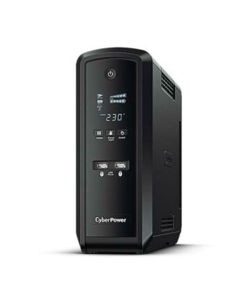CyberPower PFC Sinewave 1500VA Line Interactive Tower UPS, 900W, LCD Display, 2x UK Plug, 4x IEC, AVR Energy Saving