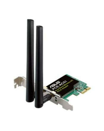 Asus (PCE-AC51) AC750 (300+433) Wireless Dual Band PCI Express Adapter, 2 Antennas