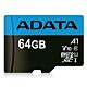 ADATA 64GB Premier MicroSDXC Card with SD Adapter, UHS-I Class 10, A1 App Performance, 85MB/s