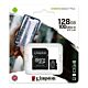 Kingston 128GB Canvas Select Plus MicroSDXC Card with SD Adapter, UHS-I Class 10, U1, A1 App Performance, 100MB/s