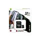 Kingston 64GB Canvas Select Plus MicroSDXC Card with SD Adapter, UHS-I Class 10,U1, A1 App Performance, 100MB/s